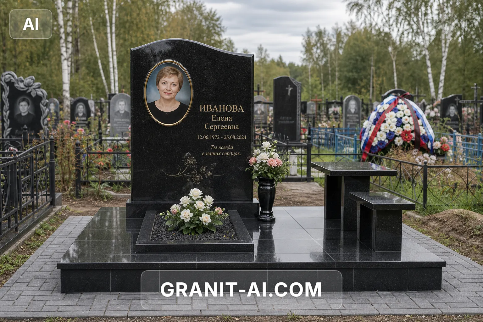 Памятник с цветным фотостеклом