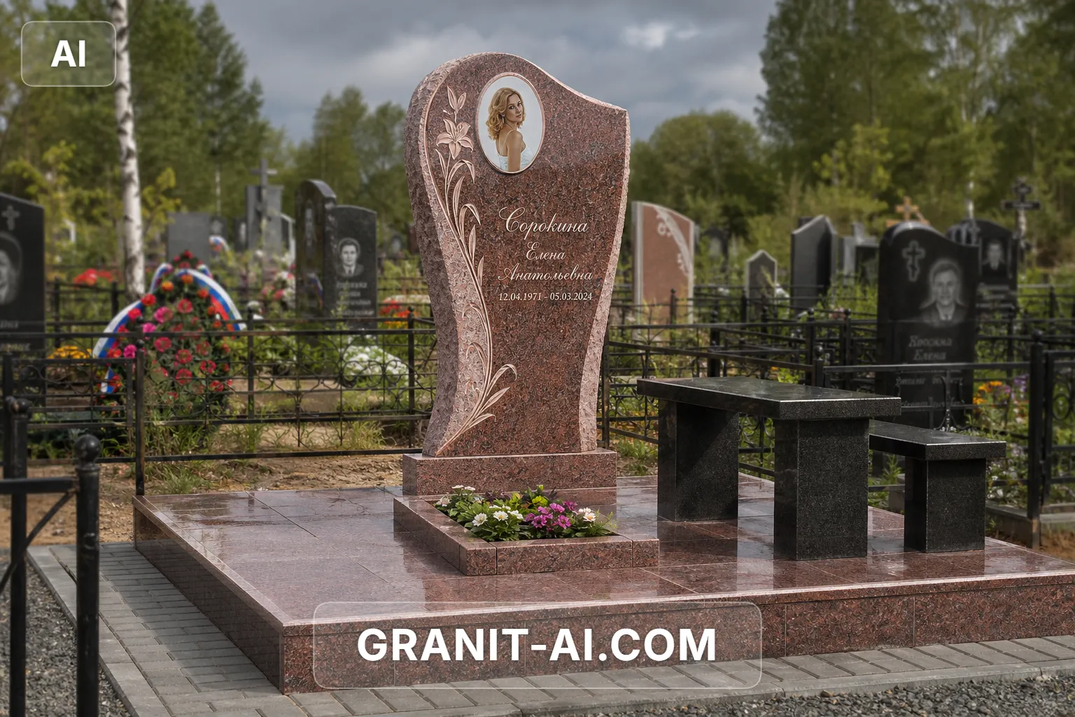 Женский памятник волной