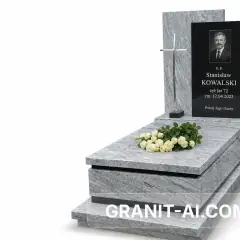 памятник из гранита в студийном каталоге на чистом фоне — пример 7, AI-визуализация Granit AI