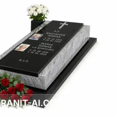 памятник из гранита в студийном каталоге на чистом фоне — пример 17, AI-визуализация Granit AI