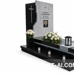 памятник из гранита в студийном каталоге на чистом фоне — пример 19, AI-визуализация Granit AI